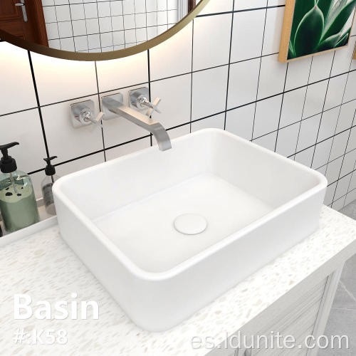 Cuenca de baño Ware Ware Cerámica Lavabo rectangular Cuenca